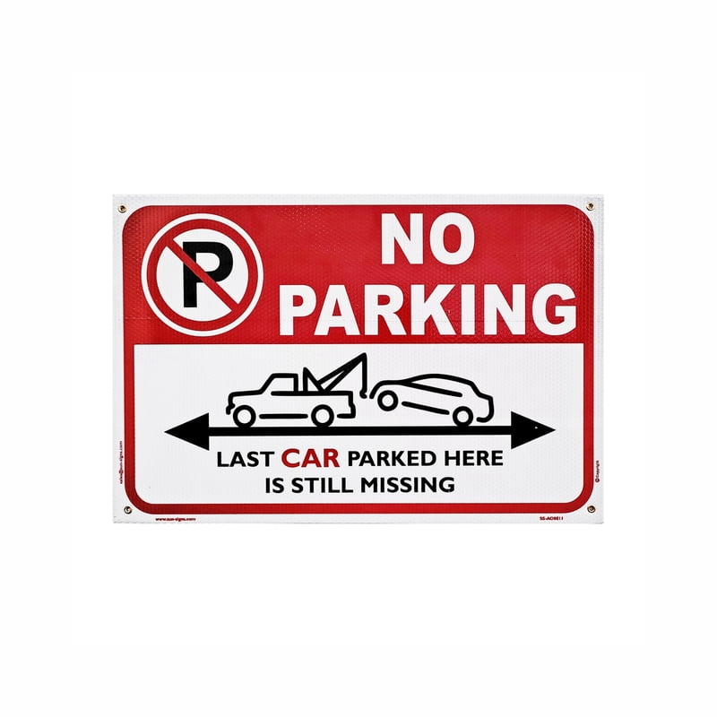 No Parking Signage Board, Materail Nilkamal Honeycomb, Size 12X18 Inch (Pack of 2 pcs)