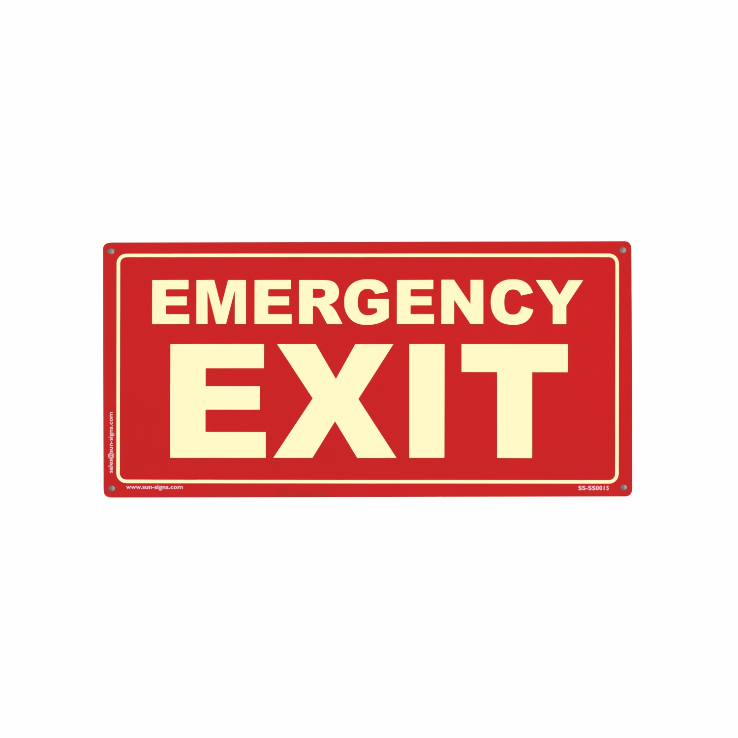 Emergency Exit Signage Board, Material ACP, size (12" X 6") Glow in Dark (Pack of 2 pcs)