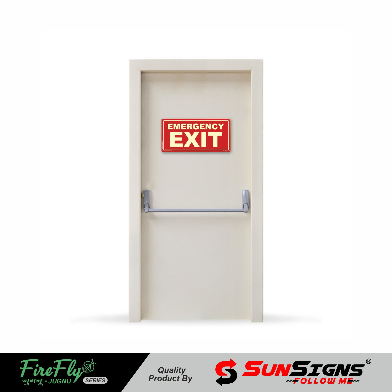 Emergency Exit Signage Board, Material ACP, size (12" X 6") Glow in Dark (Pack of 2 pcs)