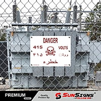 Danger Plate 415 V Language English & Urdu