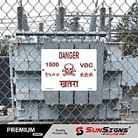 Danger Plate  1500 V Language English & hindi