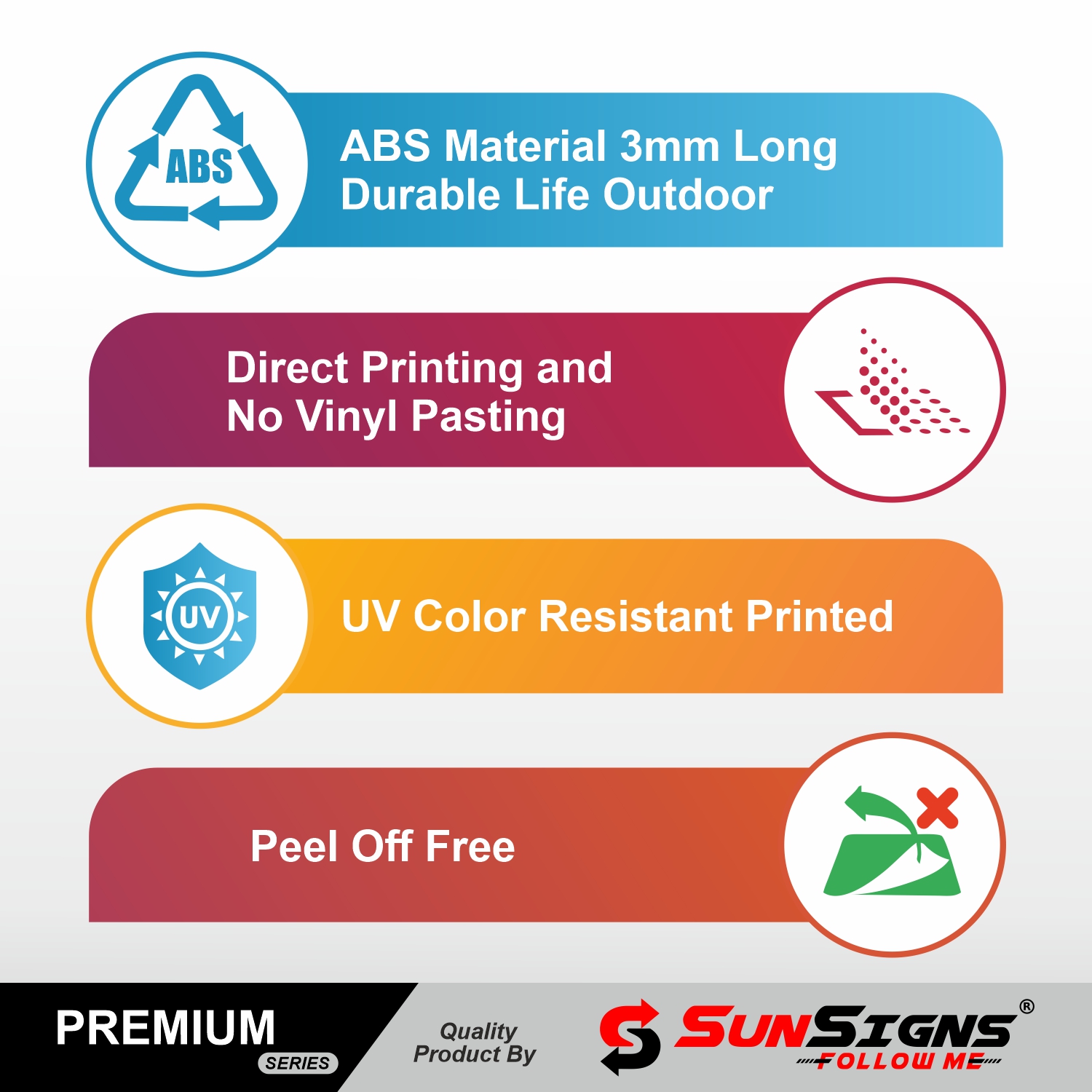 SUNSIGNS - 6 pcs keep your city clean and green signages Board, Red, Green and white in colour, Material used ABS high durability, size (12" X 12")