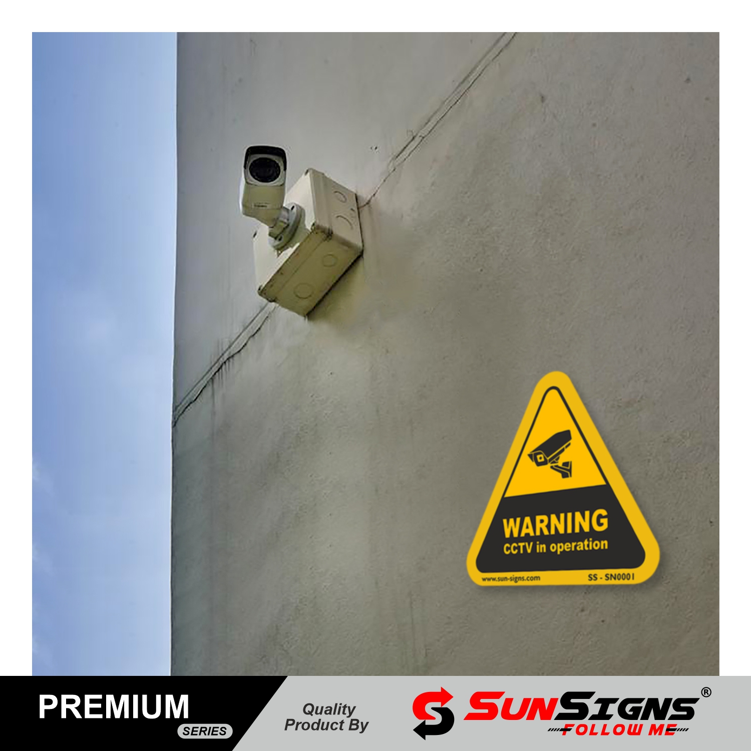 SUNSIGNS - 10 Pcs CCTV Signage Board Under Surveillance CCTV Camera Warning sticker CCTV Cameras in Operation Sign board Highly Durable Material // Honeycomb sheet 700 GSM